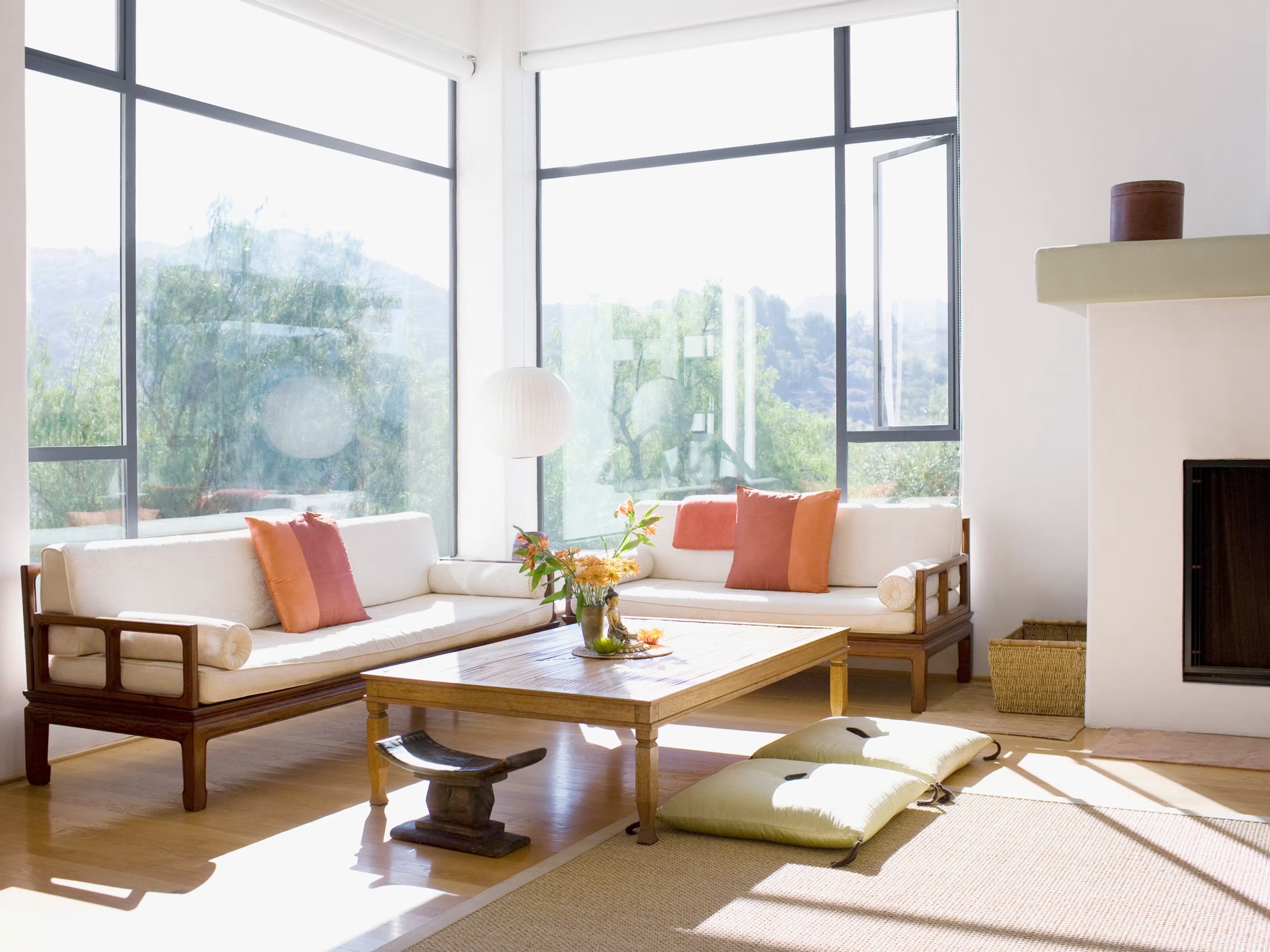 A freshly decorated living room